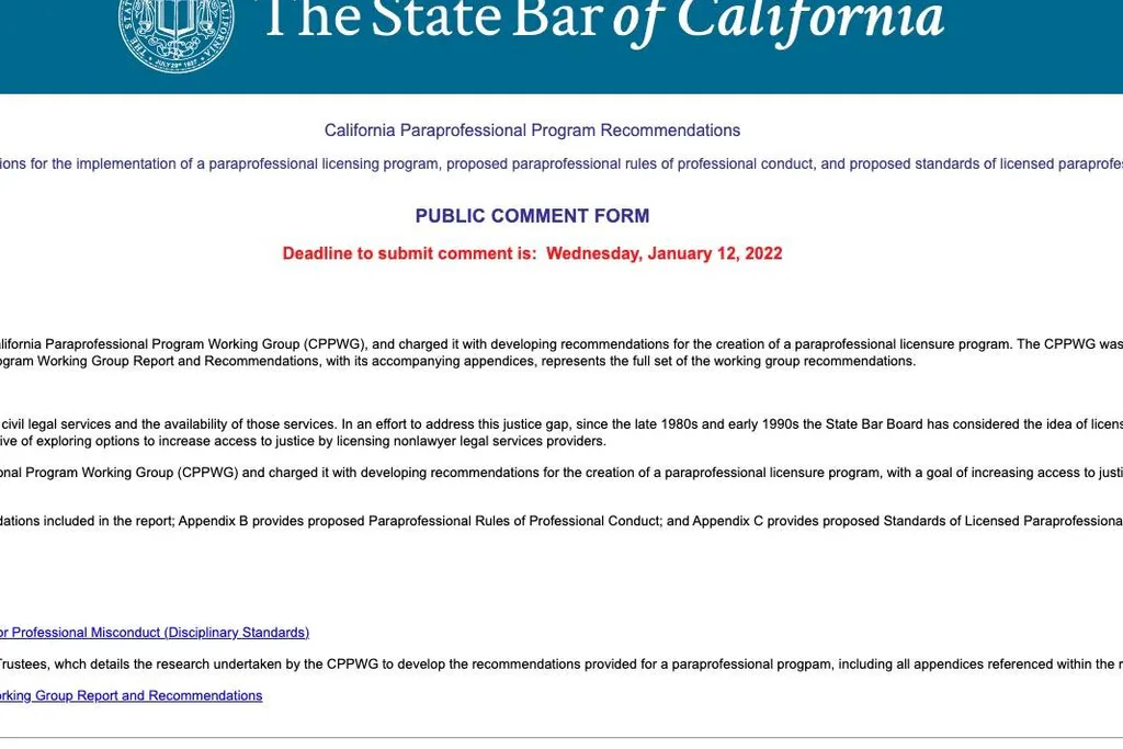 Should non-lawyers be allowed to practice law in California? Understanding the California Paraprofessional Program Working Group (CPPWG)
